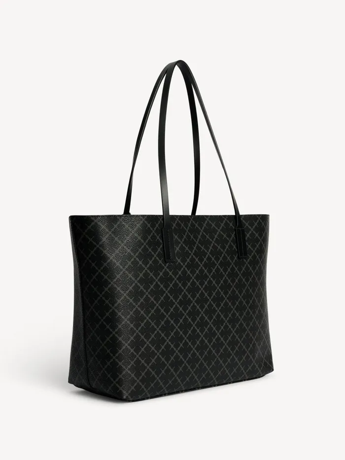 Bags Women By Malene Birger Abigail Printed Tote Bag Charcoal