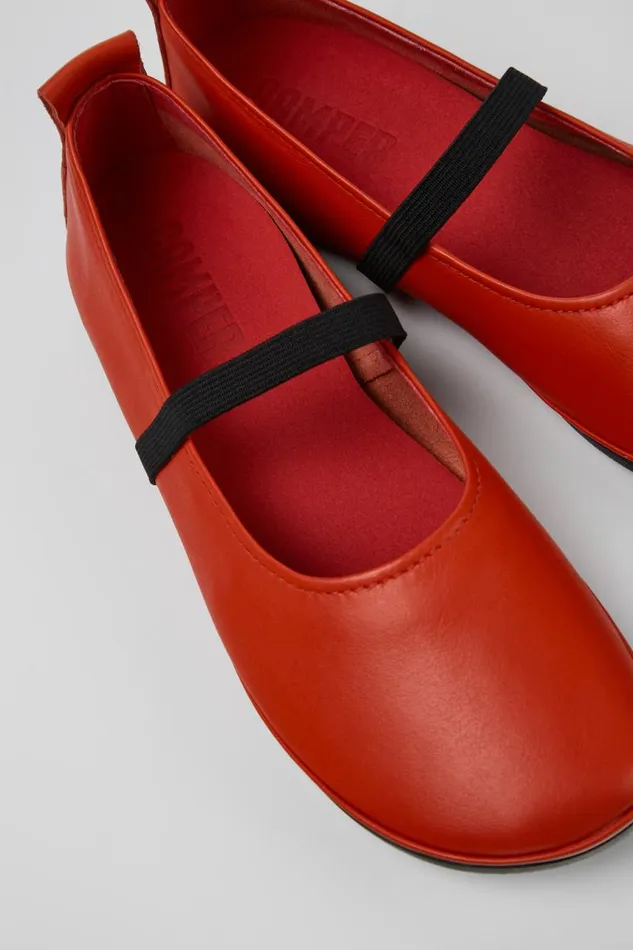 Ballerinas Women Camper Right Red Leather Mary Jane