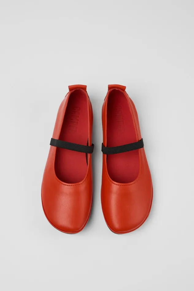 Ballerinas Women Camper Right Red Leather Mary Jane