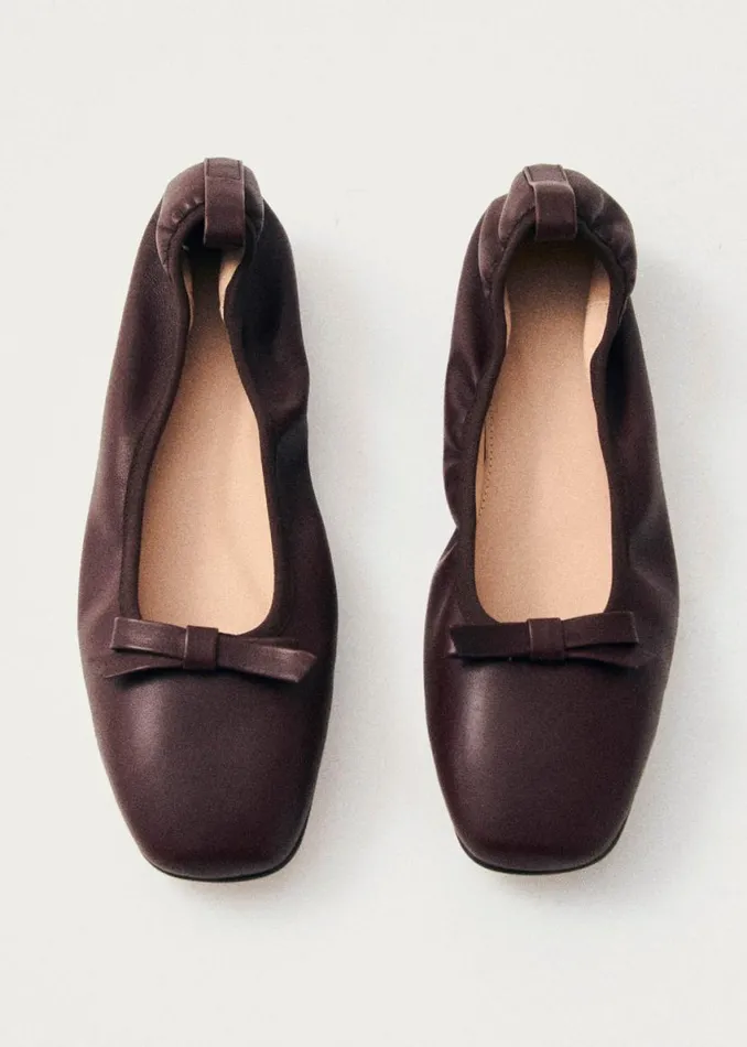 Ballet Flats Women ALOHAS Freya Brown Leather Ballet Flats