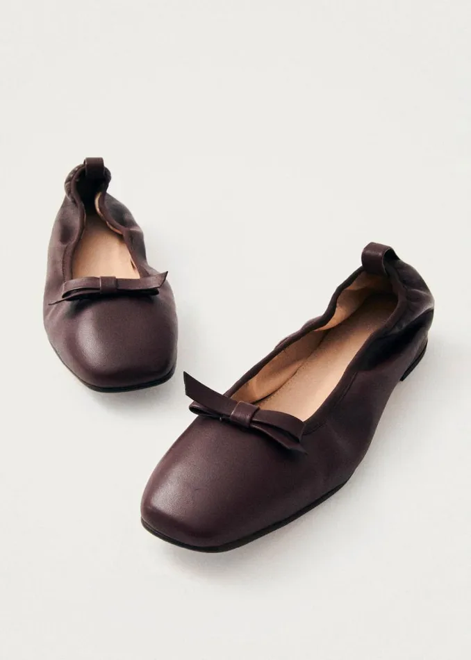 Ballet Flats Women ALOHAS Freya Brown Leather Ballet Flats