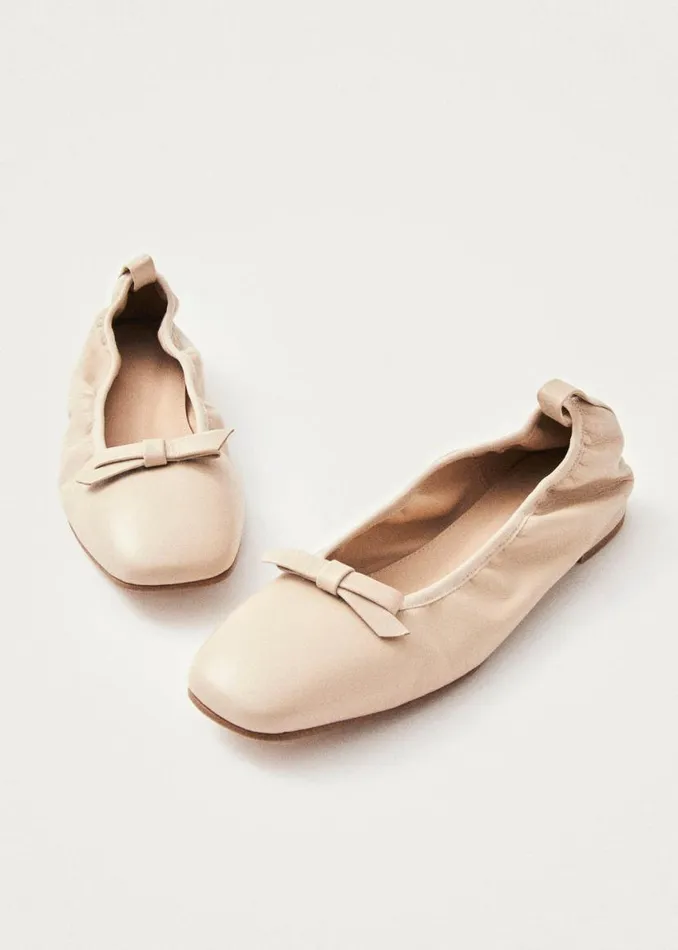 Ballet Flats Women ALOHAS Freya Cream Leather Ballet Flats