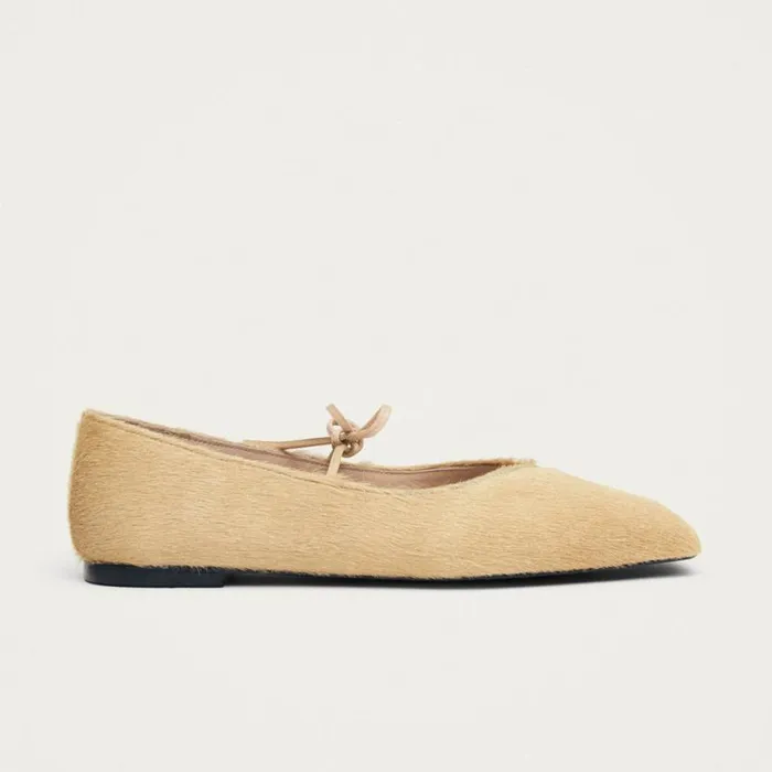 Ballet Flats Women ALOHAS Sway Soft Beige Leather Ballet Flats