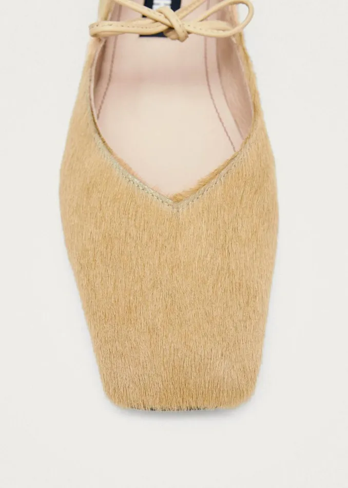 Ballet Flats Women ALOHAS Sway Soft Beige Leather Ballet Flats