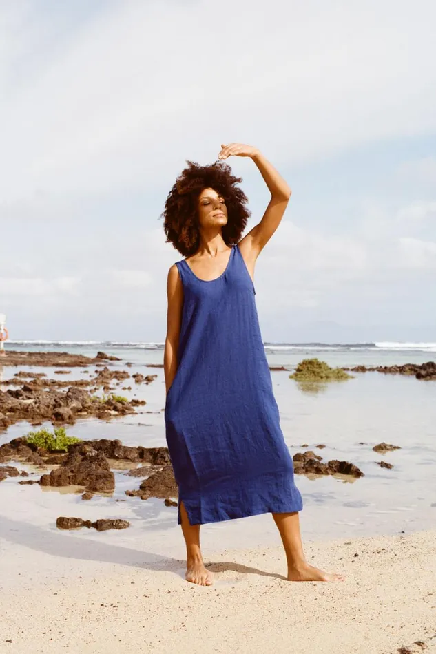 Basic Linen Shift Cobalt WomensShop LF Markey Dresses