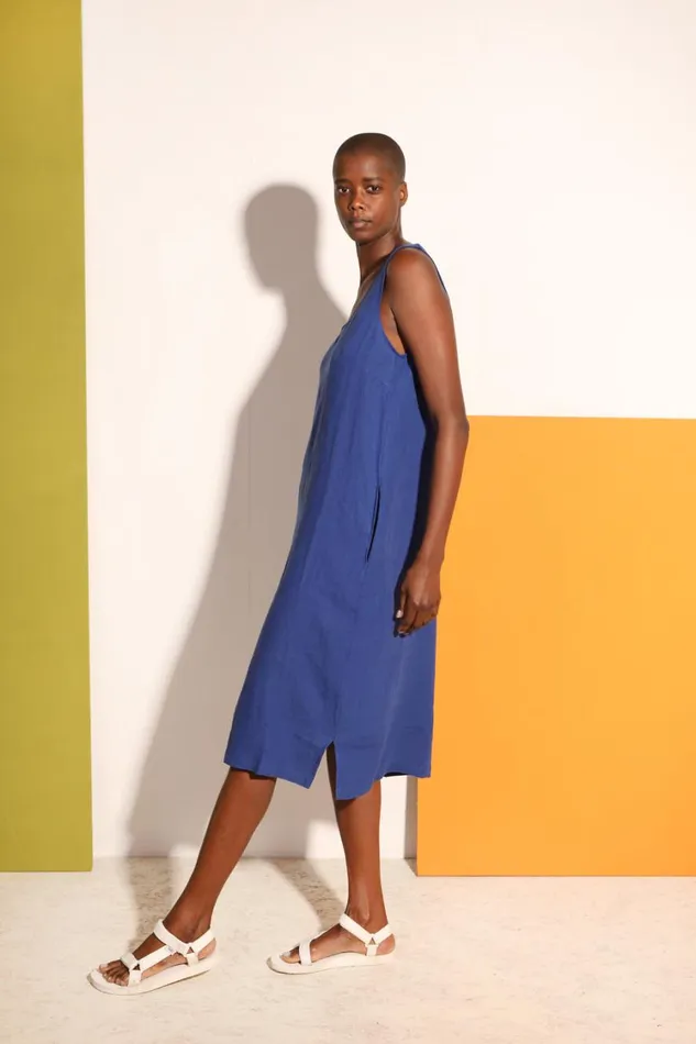 Basic Linen Shift Cobalt WomensShop LF Markey Dresses