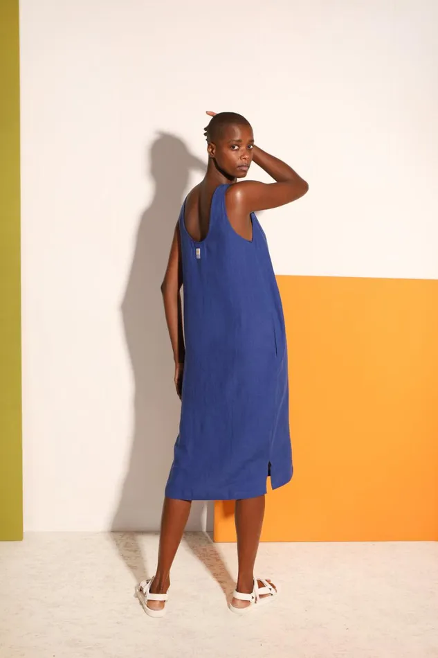 Basic Linen Shift Cobalt WomensShop LF Markey Dresses