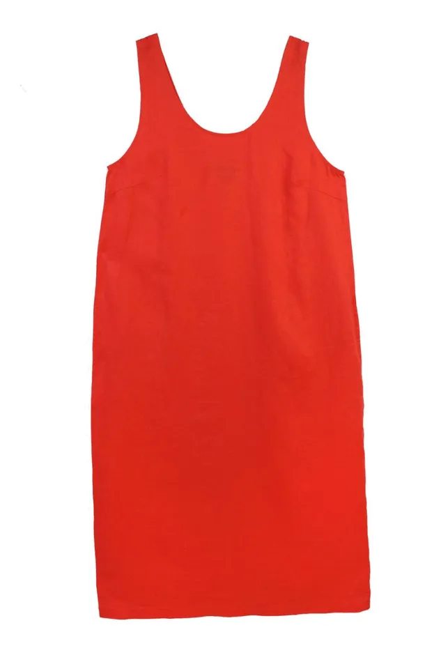 Basic Linen Shift Dress Vermillion WomensShop LF Markey Dresses