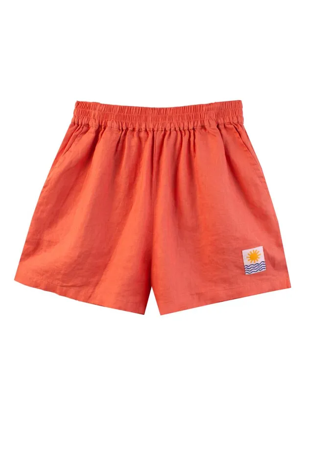 Basic Linen Shorts Coral WomensShop LF Markey Shorts