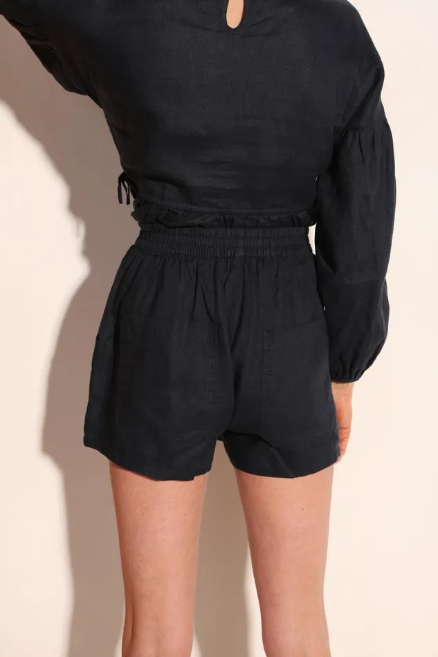 Basic Linen Shorts Navy WomensShop LF Markey Shorts