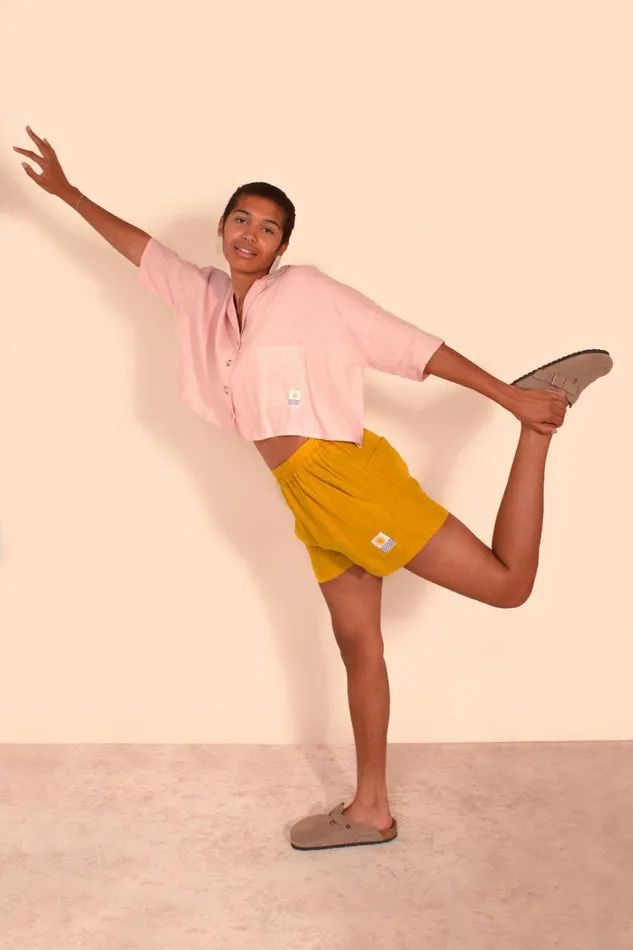 Basic Linen Shorts Saffron WomensShop LF Markey Shorts