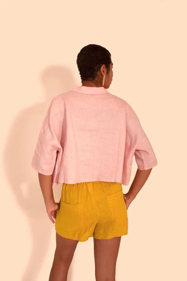 Basic Linen Shorts Saffron WomensShop LF Markey Shorts