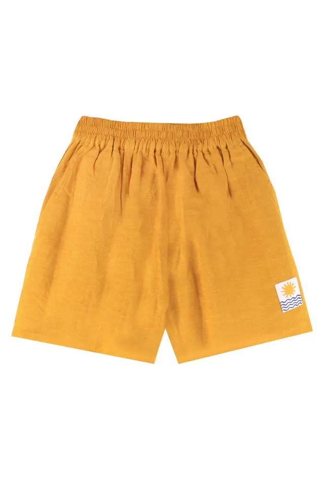 Basic Linen Shorts Saffron WomensShop LF Markey Shorts