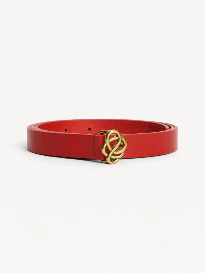 Belts Women By Malene Birger Ouma Leather Belt Dark Chilli