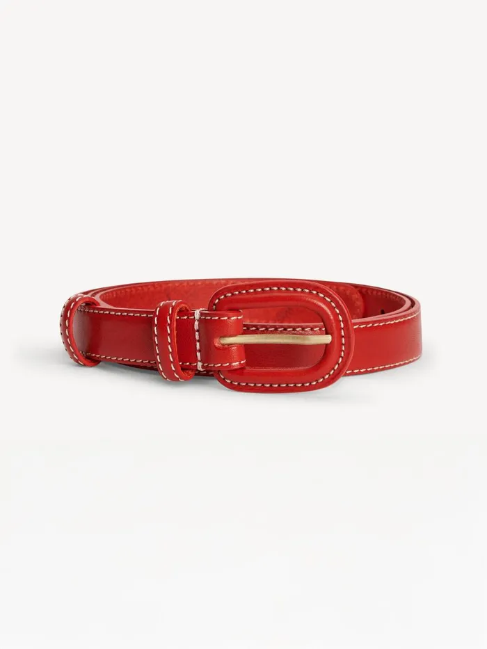 Belts Women By Malene Birger Salio Leather Belt Dark Chilli