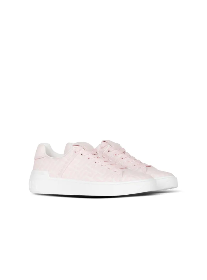 Bicolor Jacquard BCourt Sneakers Pink Women Balmain Sneakers