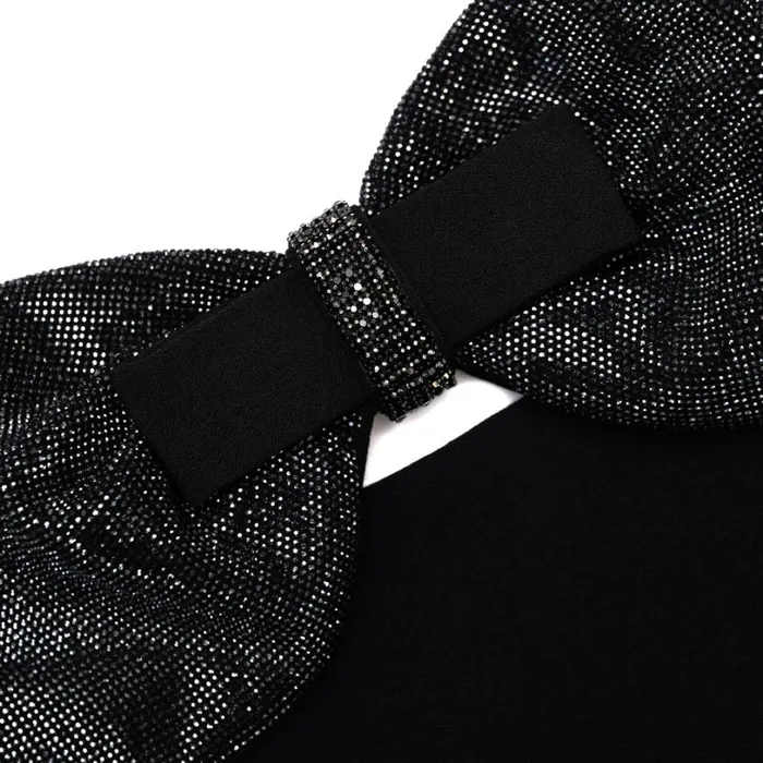 Black Crepe Bow Top Women Self Portrait Tops