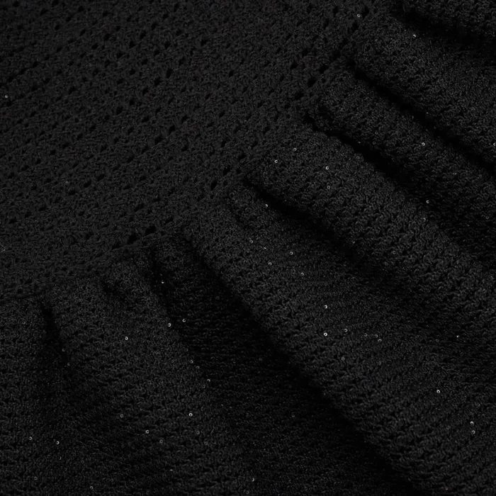 Black Crochet Knit Midi Dress Women Self Portrait Dresses Black Crochet Knit Midi Dress Women Self Portrait Dresses