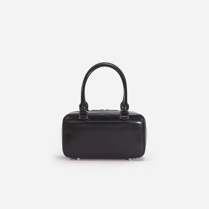 Black Leather Mini Tote Bag Women Self Portrait Mini Black Leather Mini Tote Bag Women Self Portrait Mini