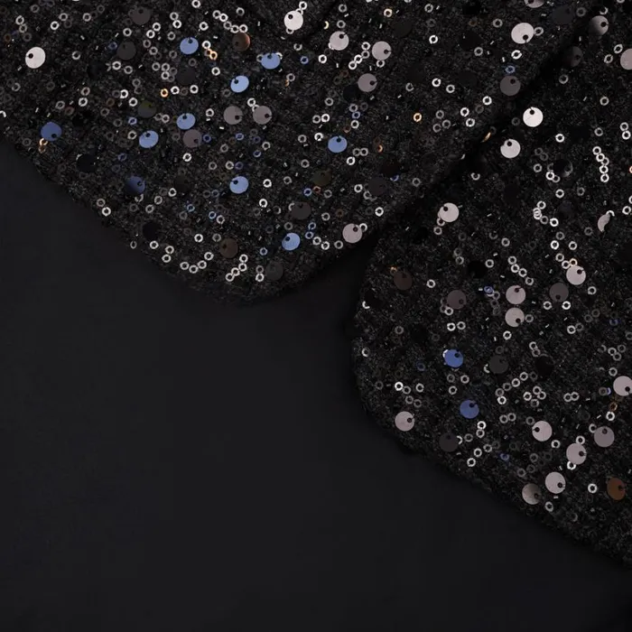 Black Sequin Boucle Maxi Dress Women Self Portrait Dresses