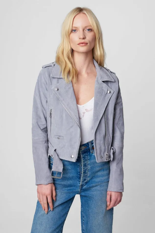 BLANK NYC Jackets Cloud Grey Moto Jacket 8211 Women