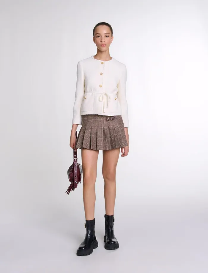 Blazers and Jackets Women Maje Belted Jacket Ecru