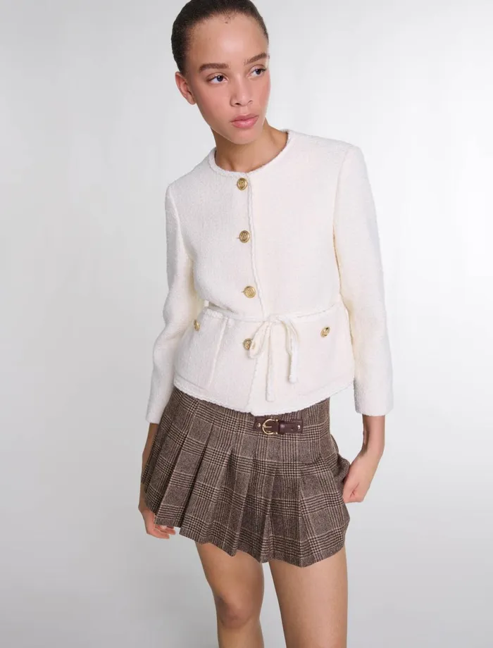 Blazers and Jackets Women Maje Belted Jacket Ecru