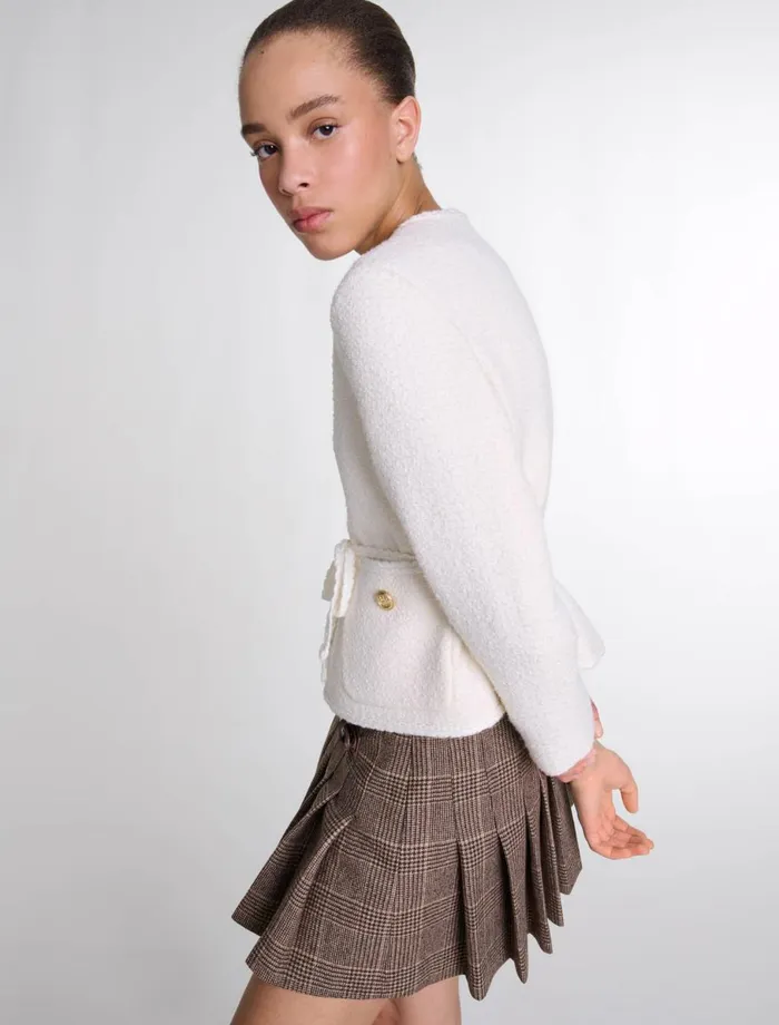 Blazers and Jackets Women Maje Belted Jacket Ecru
