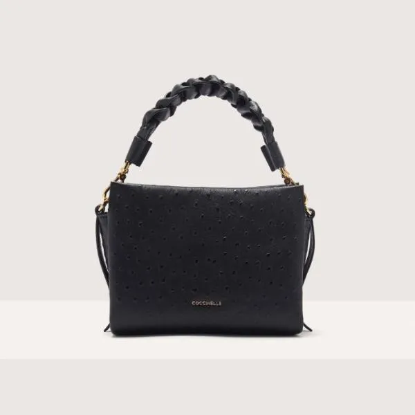 Boheme Ostrich Small Noir Women Coccinelle Top Handle Bag