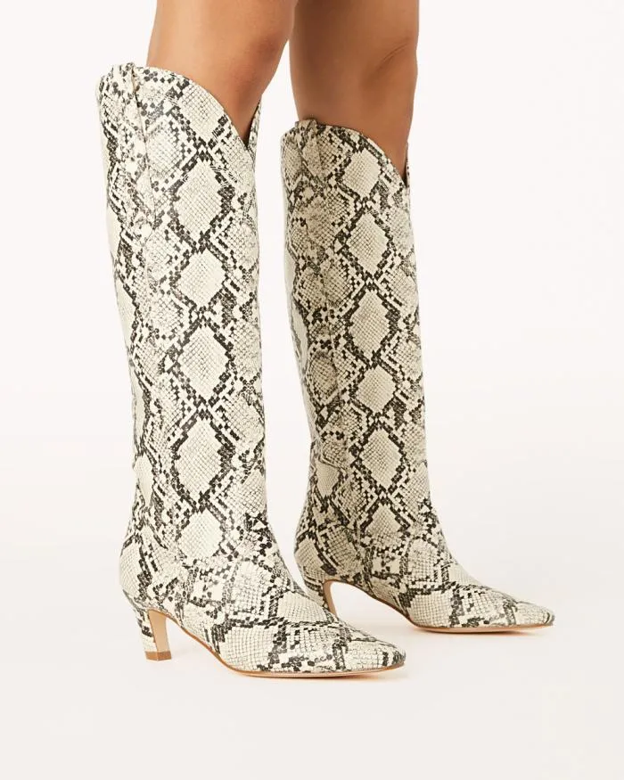 Boots Billini Knee High Boots XANTHIA CREAM SNAKE