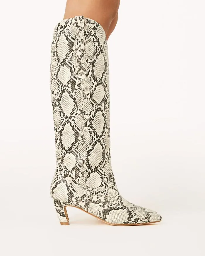 Boots Billini Knee High Boots XANTHIA CREAM SNAKE
