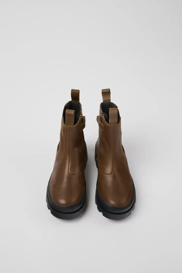 Boots Kids Camper Brutus Brown Leather Chelsea Boots