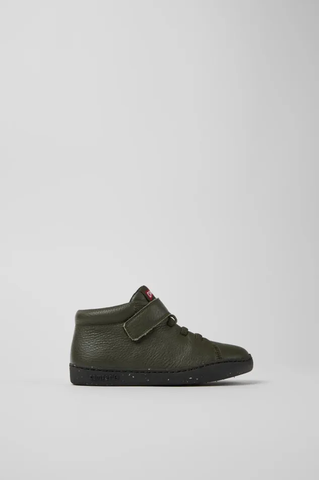 Boots Kids Camper Peu Touring Green Leather Ankle Boots