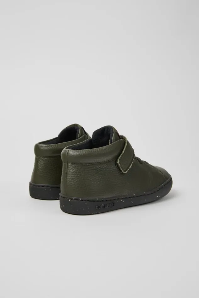 Boots Kids Camper Peu Touring Green Leather Ankle Boots