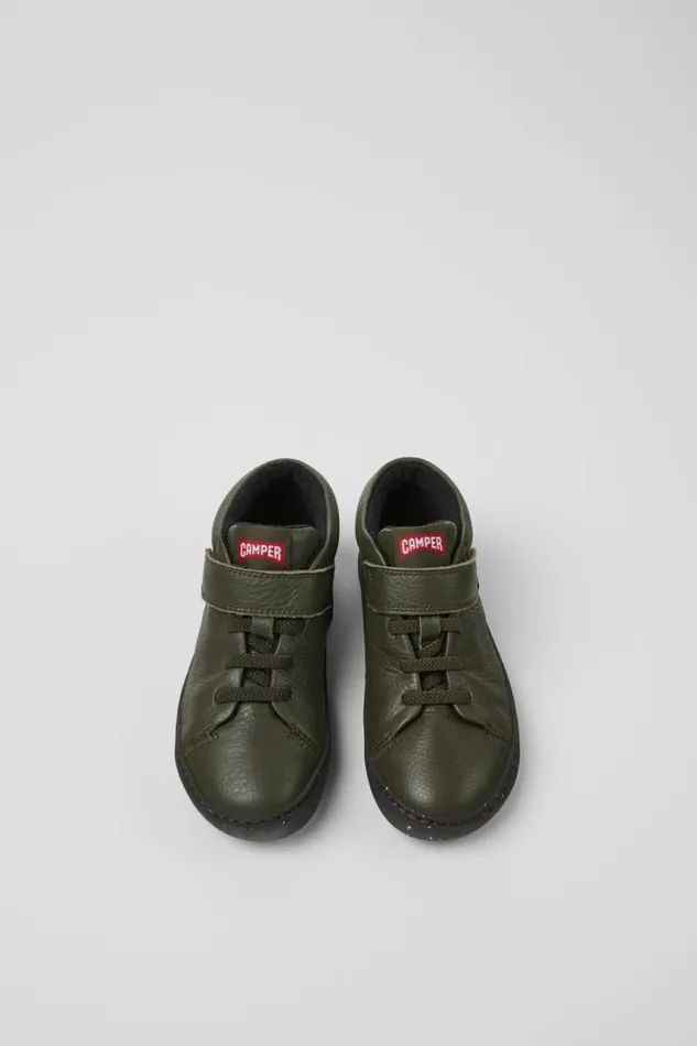 Boots Kids Camper Peu Touring Green Leather Ankle Boots