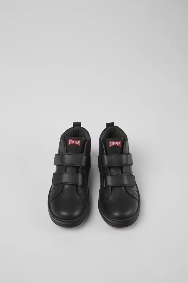 Boots Kids Camper Runner Black Leather And Textile Ankle Boots Boots Kids Camper Runner Black Leather And Textile Ankle Boots