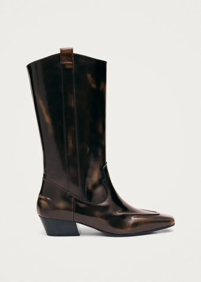 Boots Women ALOHAS Chase Brushed Brown Leather Boots