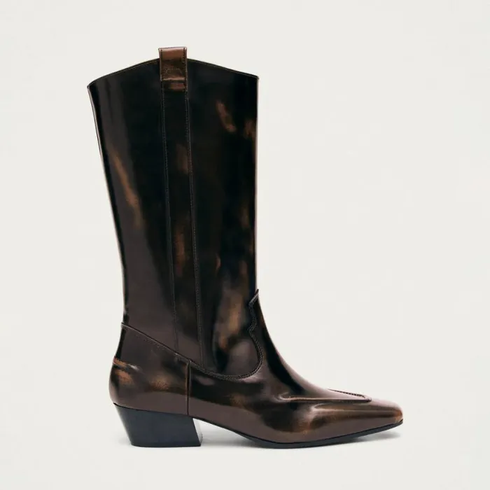 Boots Women ALOHAS Chase Brushed Brown Leather Boots