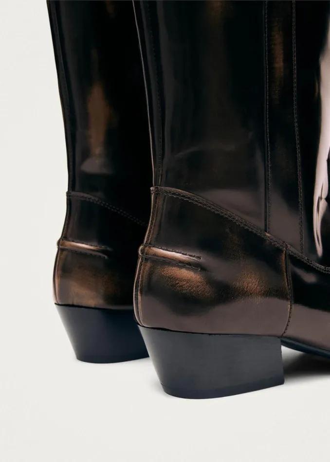 Boots Women ALOHAS Chase Brushed Brown Leather Boots