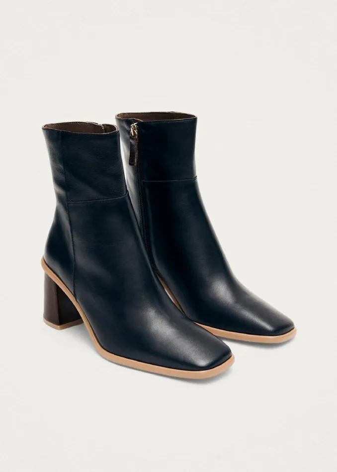 Boots Women ALOHAS West Vintage Black Leather Ankle Boots