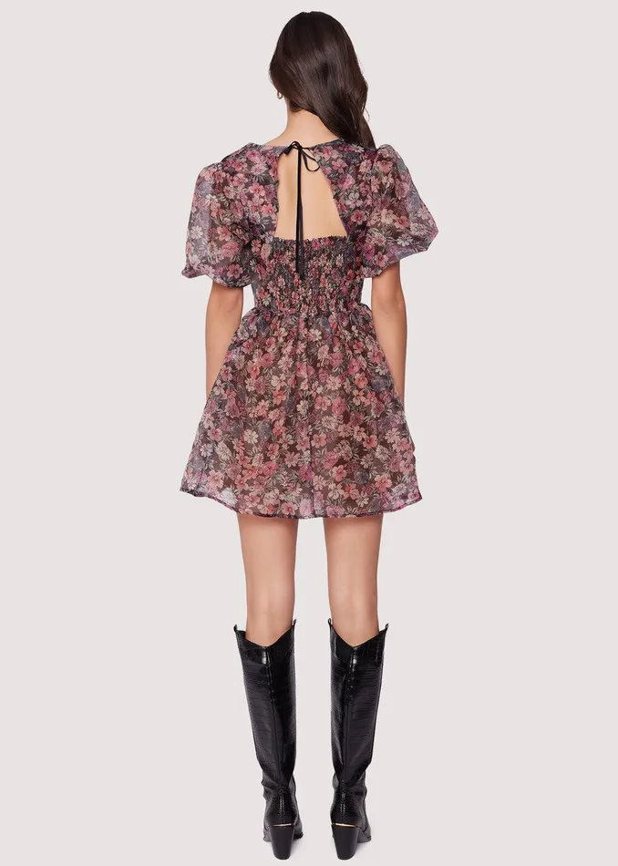 Botanique Mini Dress Blackfloral Women Lost Wander Dresses