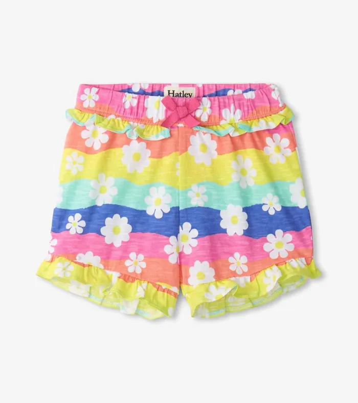 Bottoms Baby and Toddler Hatley Baby and Toddler Girls Groovy Flowers Ruffle Shorts