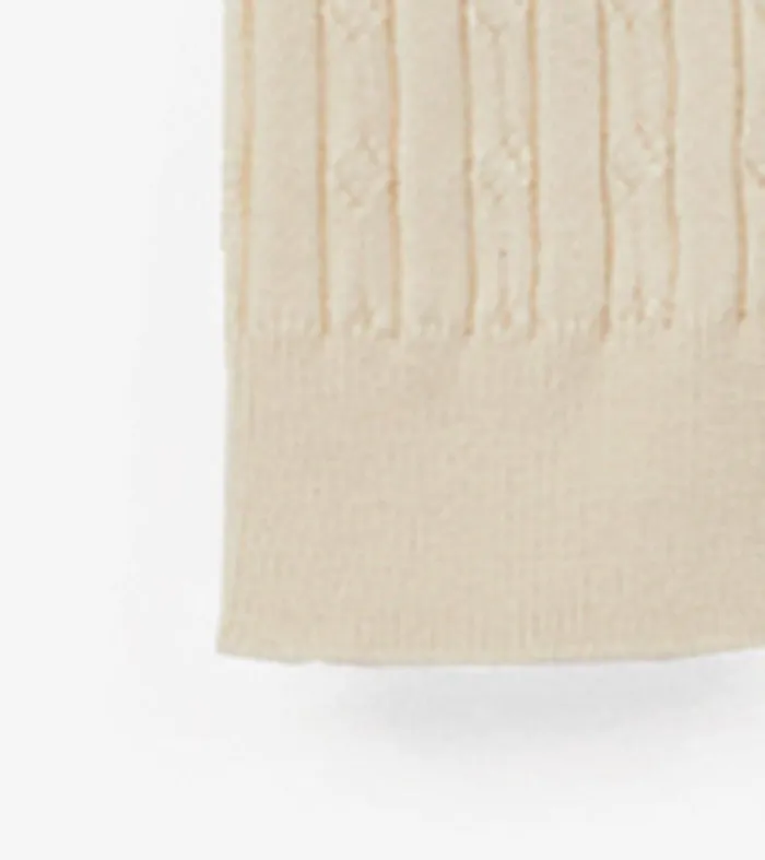 Bottoms Girls Hatley Girls Cream Cable Knit Tights