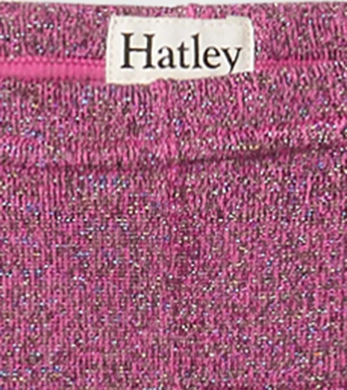 Bottoms Girls Hatley Girls Pink Glitter Knit Leggings