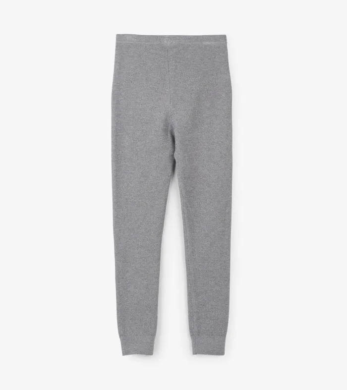 Bottoms Girls Hatley Girls Silver Shimmer Cable Knit Leggings