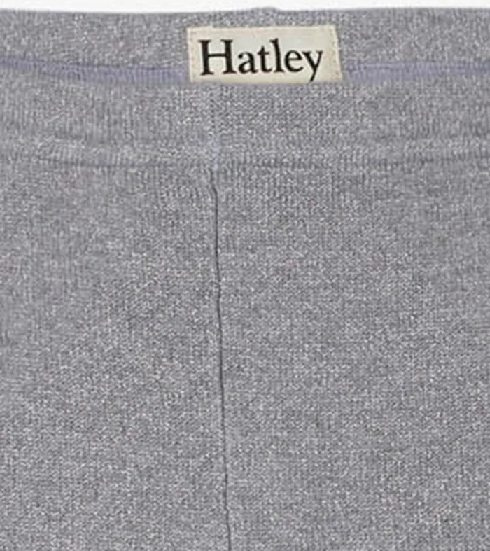 Bottoms Girls Hatley Girls Silver Shimmer Cable Knit Leggings