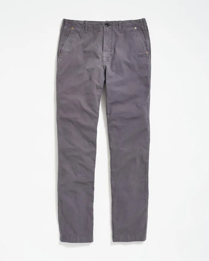 Bottoms Men Billy Reid Canvas Chino Pant Asphalt