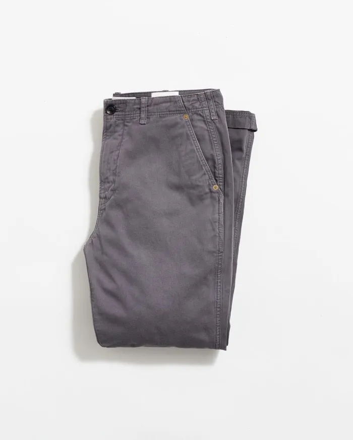 Bottoms Men Billy Reid Canvas Chino Pant Asphalt
