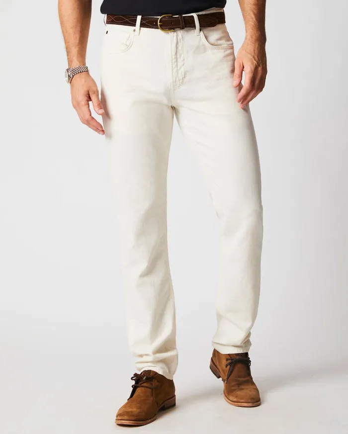 Bottoms Men Billy Reid Cotton Linen 5 Pocket Pant Eggshell