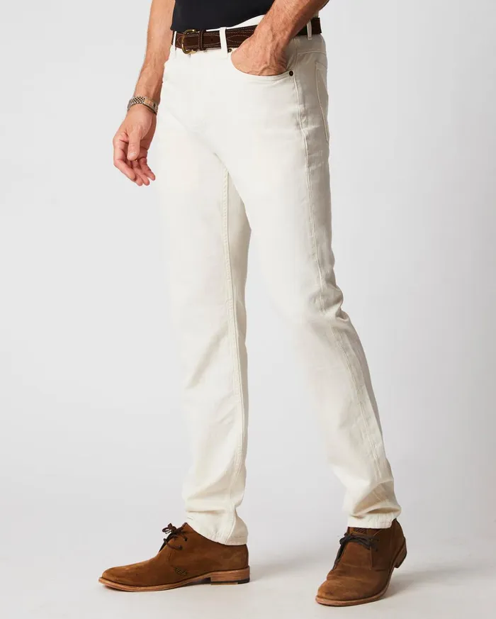 Bottoms Men Billy Reid Cotton Linen 5 Pocket Pant Eggshell